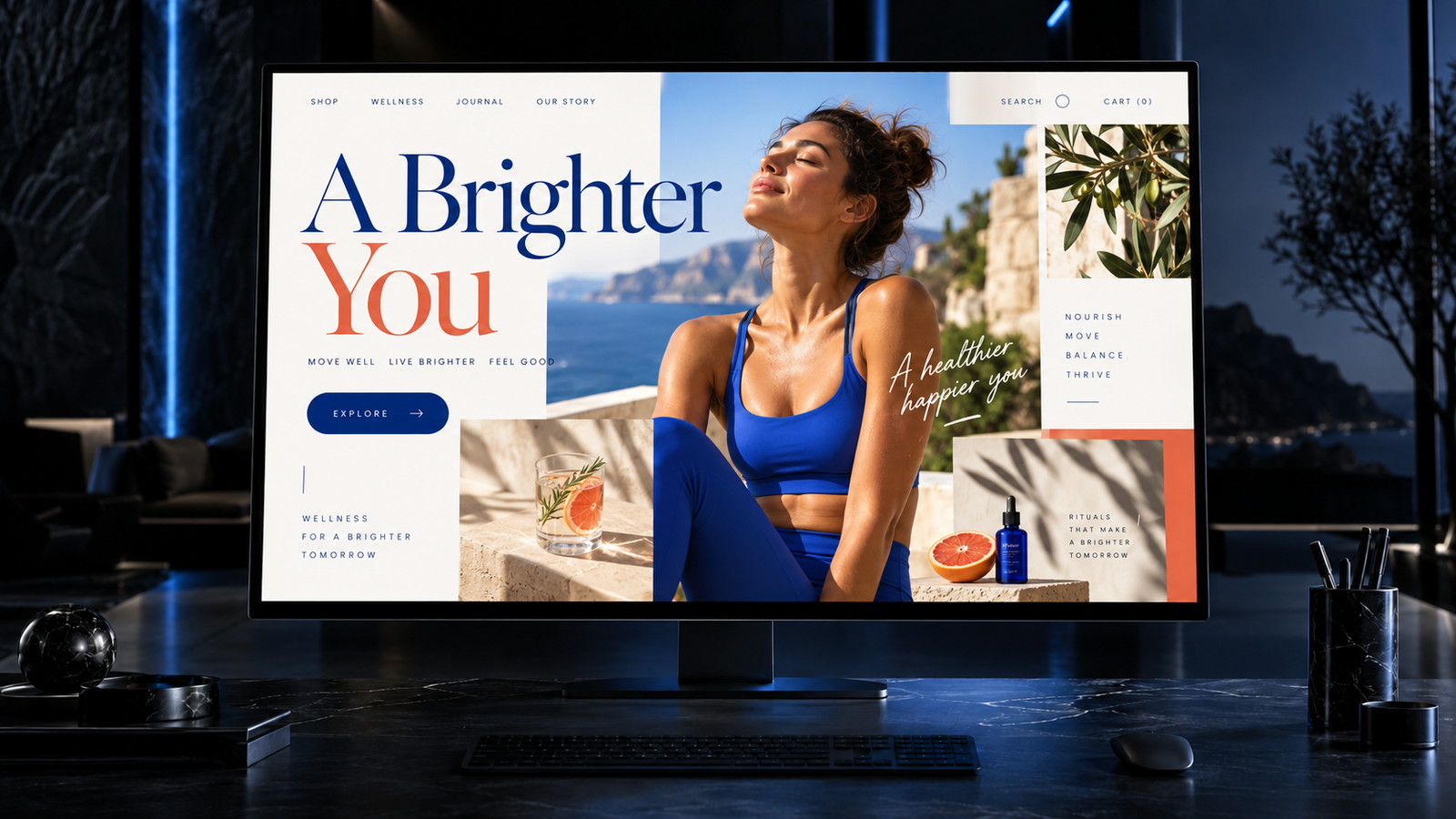 A scroll-stopping premium wellness website displayed on a desktop screen